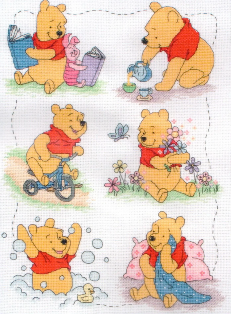 A day in the life of Winnie the Pooh cross stitch patterns