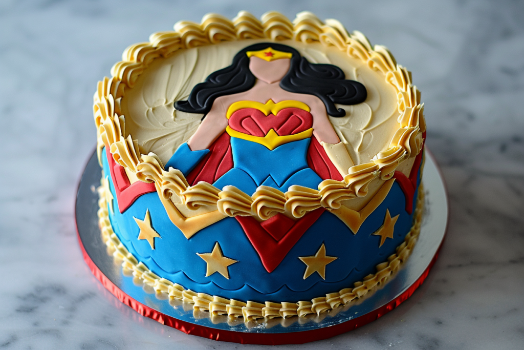 Wonder Woman Fondant Birthday Cake